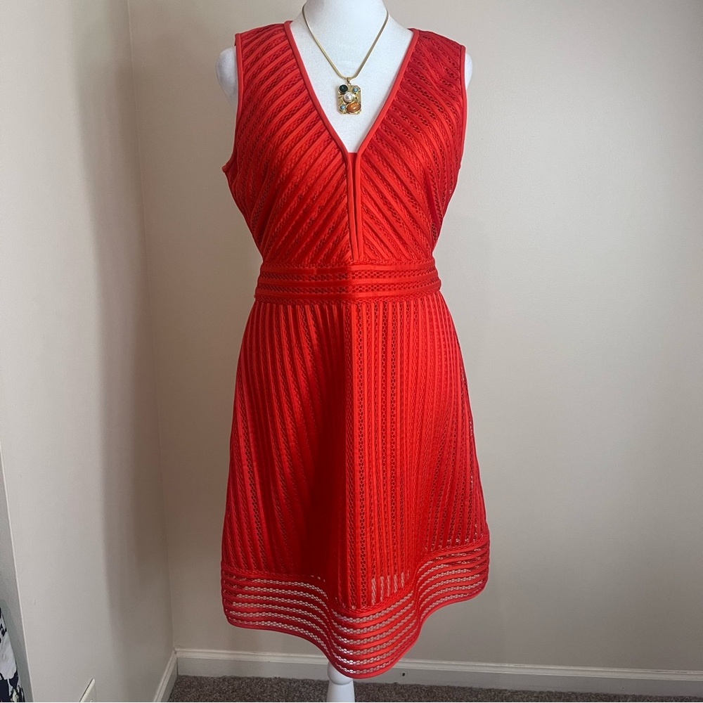 J. Crew Women’s Vibrant Red V-Neck Midi Dress Size 6